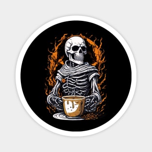 halloween skeleton coffee drink Magnet